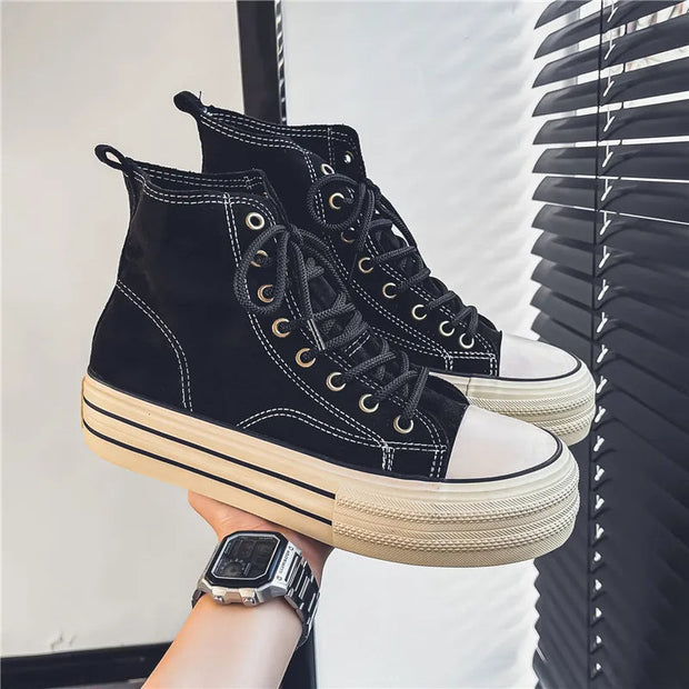 Aurelia Leather – High-top suede sneakers with platform sole for an elegant look and ultimate comfort-Cramta