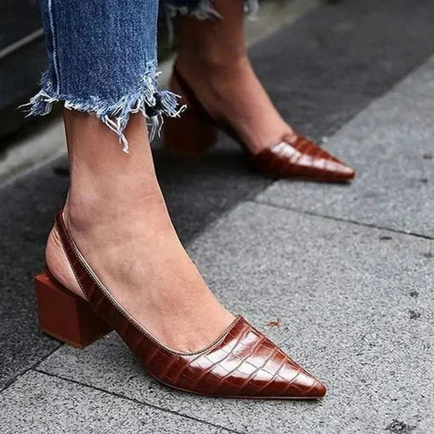 Lara Croco Orthopedic Pumps – Sophisticated Elegance and Ergonomic Comfort for Everyday Use-Cramta