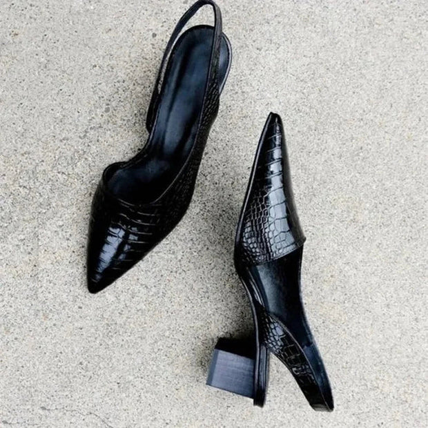 Lara Croco Orthopedic Pumps – Sophisticated Elegance and Ergonomic Comfort for Everyday Use-Cramta