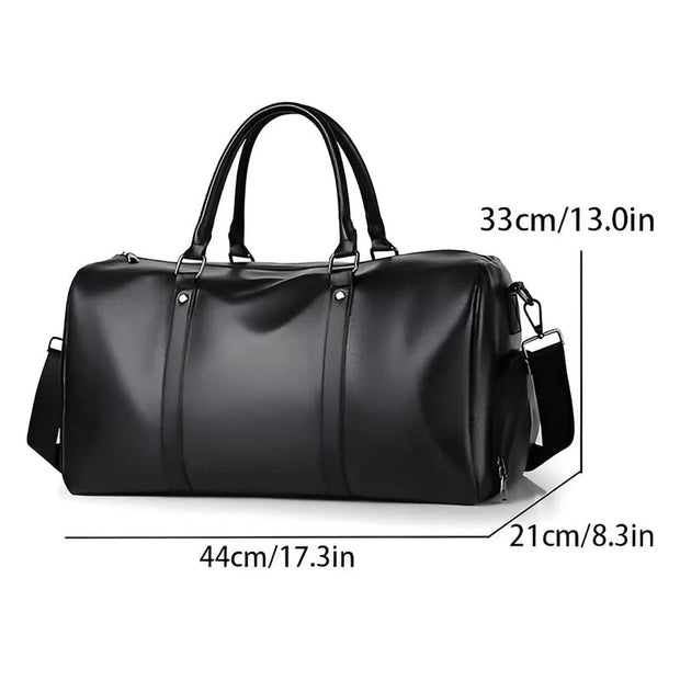 Valmora Vegan Leather Travel Bag Black – Elegance and Practicality for Your Adventures-Cramta