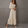 Flare Sleeve Maxi Dress in High-Quality Polyester – Perfect for Any Occasion-Cramta