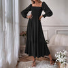 Flare Sleeve Maxi Dress in High-Quality Polyester – Perfect for Any Occasion-Cramta