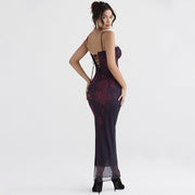 Floral Maxi Dress for Women with Handmade Zipper Closure – High-Quality Long Dress in Polyester-Cramta
