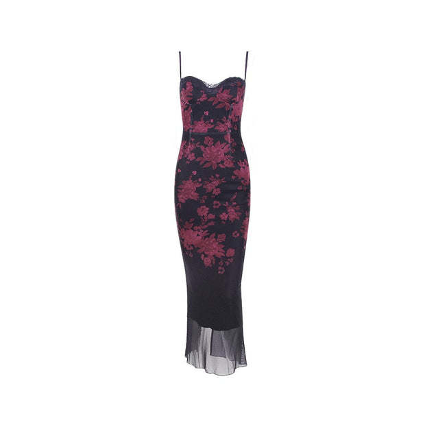Floral Maxi Dress for Women with Handmade Zipper Closure – High-Quality Long Dress in Polyester-Cramta