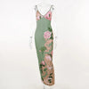 Floral Print Maxi Dress for Women - Lightweight Summer Dress, 100% Polyester, Comfortable and Stylish for Any Occasion-Cramta