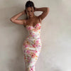 Floral Sleeveless Summer Dress for Women – 100% Polyester with Slight Stretch, Elegant Casual Cocktail Dress-Cramta