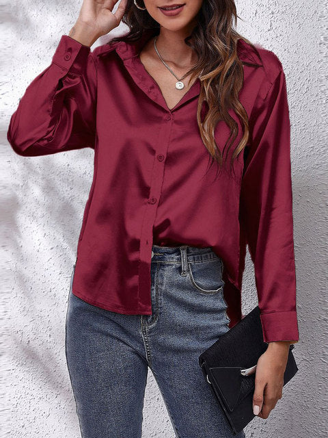 Luxurious Silk Blouse – Unparalleled Elegance and Absolute Comfort with Long Sleeves-Cramta