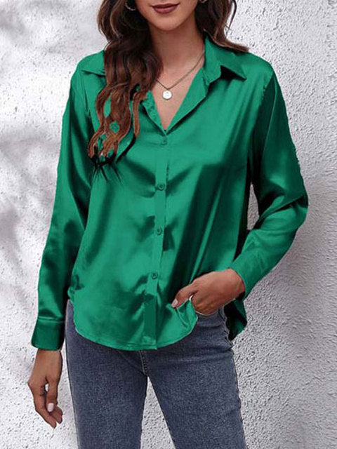 Luxurious Silk Blouse – Unparalleled Elegance and Absolute Comfort with Long Sleeves-Cramta