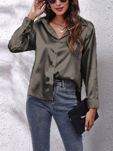 Luxurious Silk Blouse – Unparalleled Elegance and Absolute Comfort with Long Sleeves-Cramta