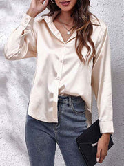 Luxurious Silk Blouse – Unparalleled Elegance and Absolute Comfort with Long Sleeves-Cramta