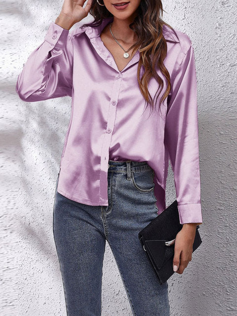 Luxurious Silk Blouse – Unparalleled Elegance and Absolute Comfort with Long Sleeves-Cramta