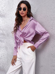 Luxurious Silk Blouse – Unparalleled Elegance and Absolute Comfort with Long Sleeves-Cramta