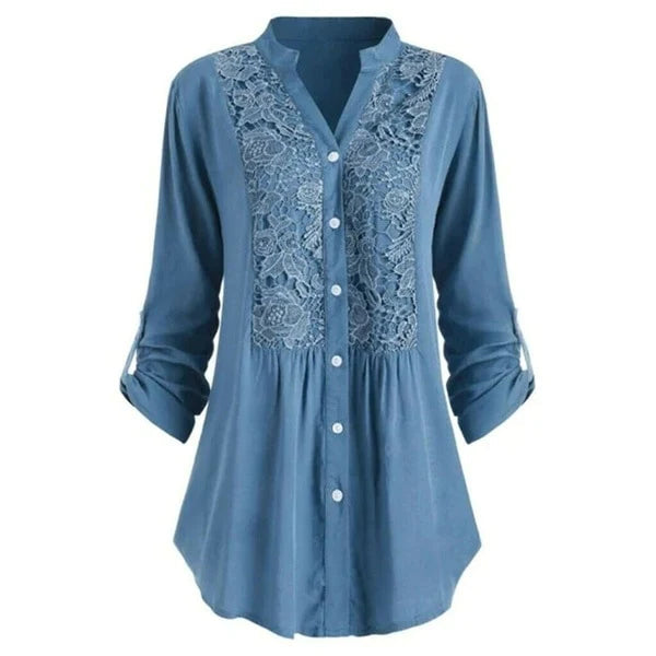 Hailei Long Blouse with Flowing Pof Movements – Unmatched Elegance and Comfort for the Office-Cramta