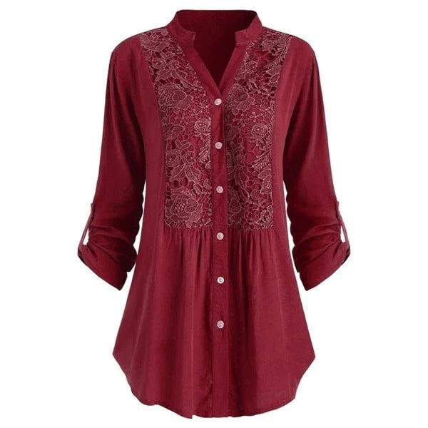 Hailei Long Blouse with Flowing Pof Movements – Unmatched Elegance and Comfort for the Office-Cramta