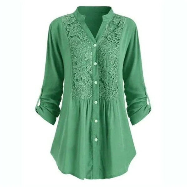 Hailei Long Blouse with Flowing Pof Movements – Unmatched Elegance and Comfort for the Office-Cramta