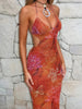 Halter Midi Dress in Polyester – Elegant and Stylish for Any Occasion-Cramta