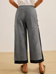 Handmade 100% Linen Capri Pants with Wide Leg and Side Buttons – Unique Fashion Statement