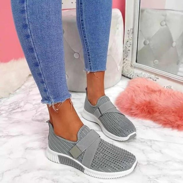 Women's Slip-On Sneakers with Velcro - Combine Comfort and Style for Everyday-Cramta