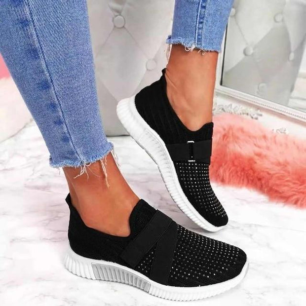 Women's Slip-On Sneakers with Velcro - Combine Comfort and Style for Everyday-Cramta
