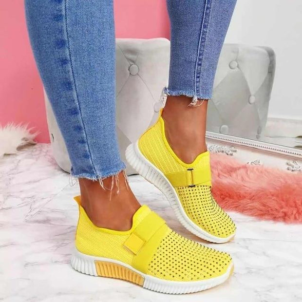 Women's Slip-On Sneakers with Velcro - Combine Comfort and Style for Everyday-Cramta