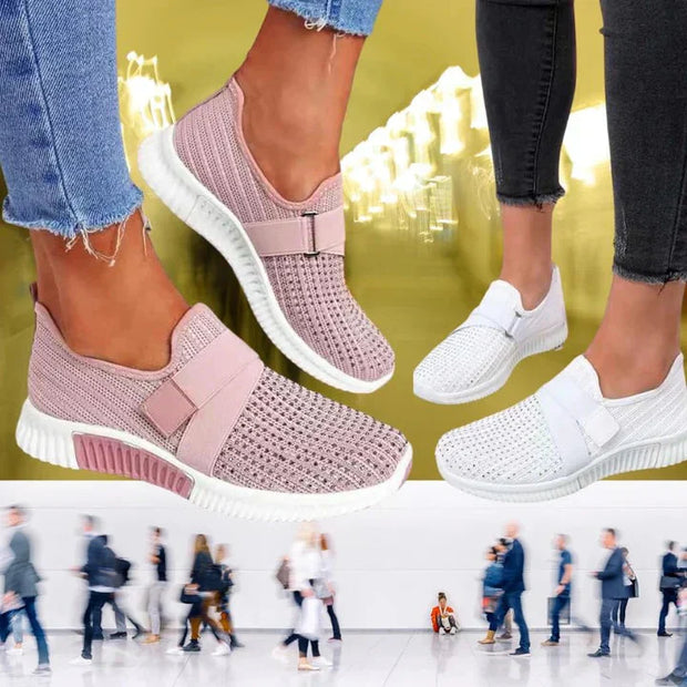 Women's Slip-On Sneakers with Velcro - Combine Comfort and Style for Everyday-Cramta