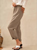 High-Waisted Elasticated Linen Trousers with Tapered Legs – Comfortable and Stylish