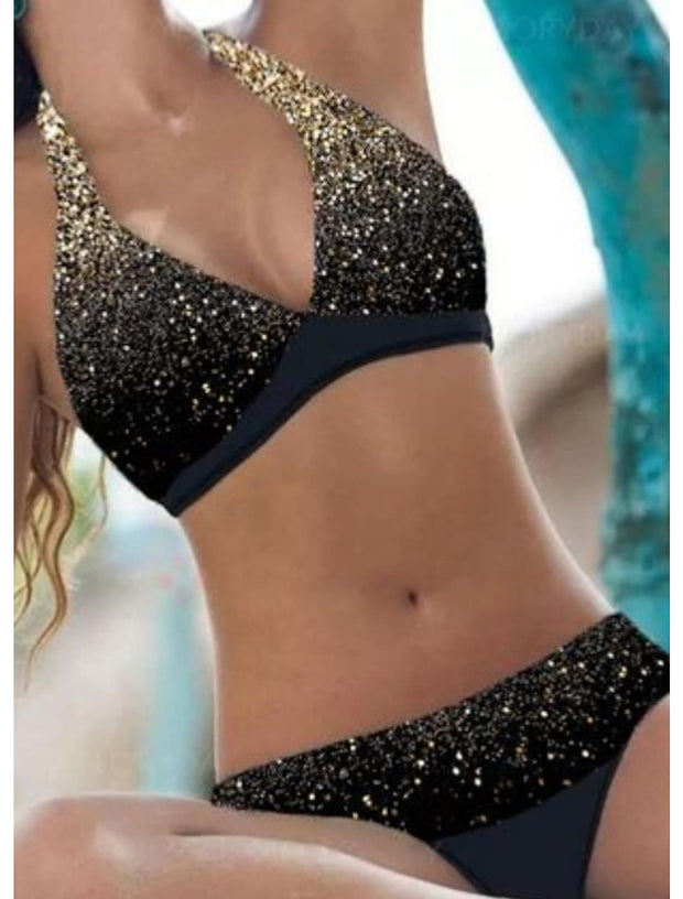 High Waisted Floral Bikini Set for Women, Two Piece Swim Suit with Adjustable Back Closure and Removable Padding, Sizes Up to 8XL-Cramta