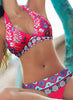 High Waisted Floral Bikini Set for Women, Two Piece Swim Suit with Adjustable Back Closure and Removable Padding, Sizes Up to 8XL-Cramta
