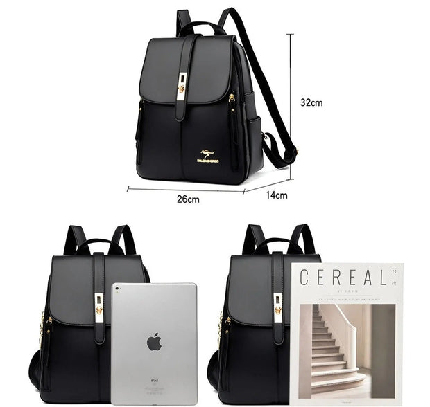 Alena Leather Backpack – Elegant Style and Practicality for Your Daily Use-Cramta