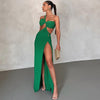 Irregular Dress with Inclined Shoulder – High-Quality Handmade Polyester-Cramta