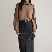 Valmira Turtleneck Sweater – Cozy Ribbed Knit for Effortless Everyday Elegance-Cramta