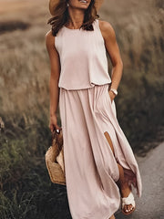 Jonna Maxi Dress – Retro Elegance Sleeveless for a Comfortable and Trendy Look-Cramta