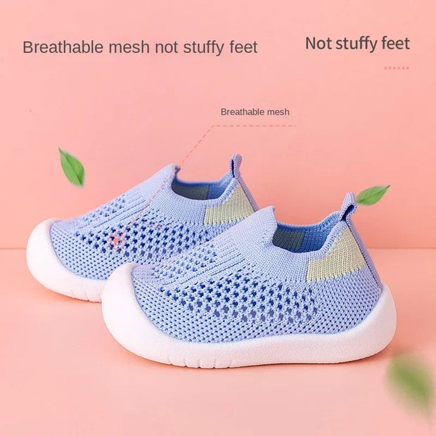 Kids Blue Sneakers Size 10 – Breathable Mesh with Non-Slip Sole for Active Play
