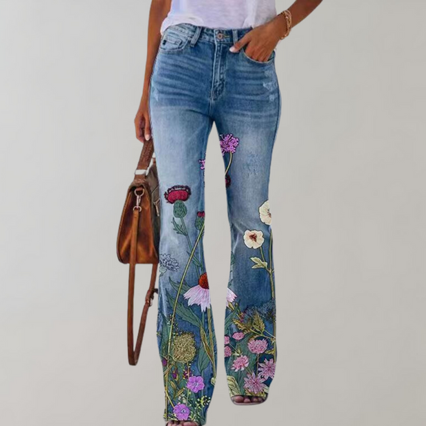 Kjellfrid Women's Flare Jeans – Trendy Style, Bright Print, Incomparable Comfort for a Stylish Summer-Cramta