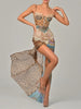 Lace Maxi Dress with Nuria Print – Premium Polyester and Spandex Blend-Cramta
