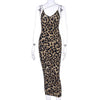 Leopard Print Midi Dress for Women – Comfortable Polyester Midi Dress for Casual and Special Occasions-Cramta