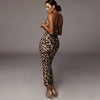 Leopard Print Midi Dress for Women – Comfortable Polyester Midi Dress for Casual and Special Occasions-Cramta