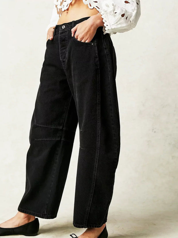 Leopard Print Wide Leg Jeans with Mid-Rise Fit for Comfortable Stylish Wear 4