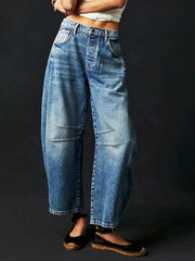 Leopard Print Wide Leg Jeans with Mid-Rise Fit for Comfortable Stylish Wear 5