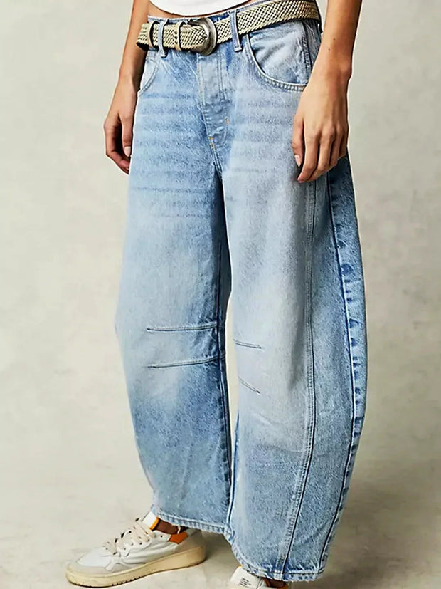Leopard Print Wide Leg Jeans with Mid-Rise Fit for Comfortable Stylish Wear 8