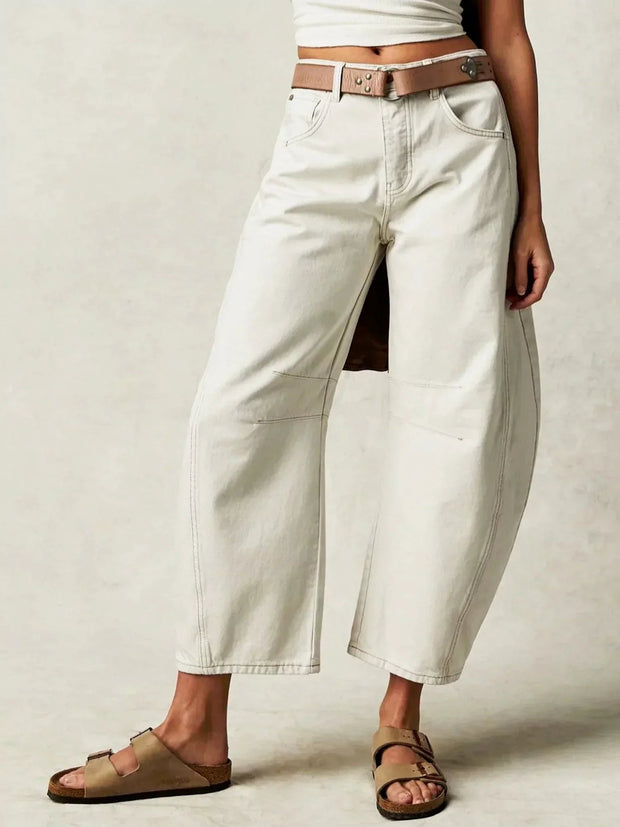 Leopard Print Wide Leg Jeans with Mid-Rise Fit for Comfortable Stylish Wear 9