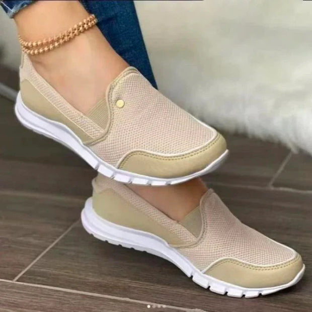 Lightweight Slip-On Sneakers for Women with 3-Arch Support, Breathable Fabric, and Cushioned Sole for Comfort and Stability-Cramta