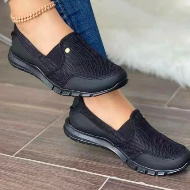 Lightweight Slip-On Sneakers for Women with 3-Arch Support, Breathable Fabric, and Cushioned Sole for Comfort and Stability-Cramta