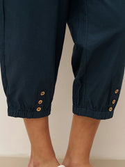 Linen Cropped Trousers for Women, Tapered Leg with Patch Pockets – Comfortable and Versatile Women's Pants