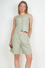 Linen Look Khaki Shorts for Men – Stylish and Comfortable Summer Wear