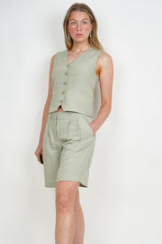 Linen Look Khaki Shorts for Men – Stylish and Comfortable Summer Wear