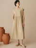 Linen Maxi Dress with Cap Sleeves and Pockets – Relaxed Fit Long Dress for Women in Various Colors