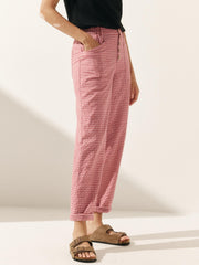 Linen Pants for Women – Casual Chic Tapered Leg Trousers with Button Fly Closure