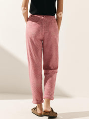 Linen Pants for Women – Casual Chic Tapered Leg Trousers with Button Fly Closure