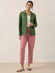 Linen Pants for Women – Casual Chic Tapered Leg Trousers with Button Fly Closure